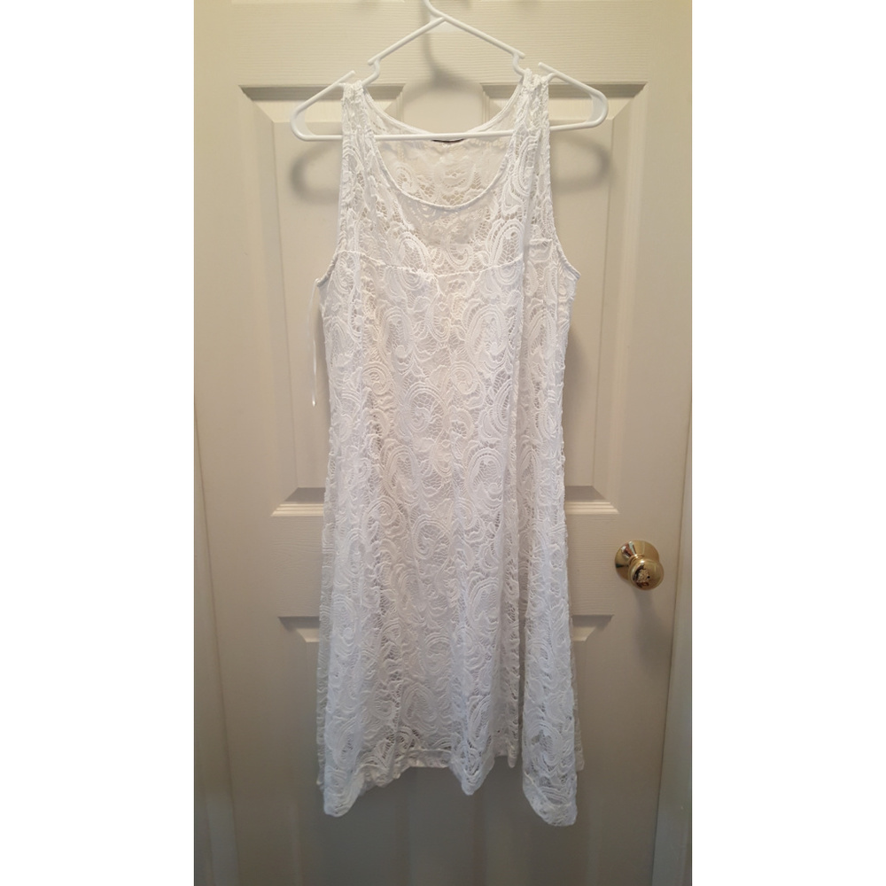 Lane Bryant White Lace Trapeze Dress 14/16